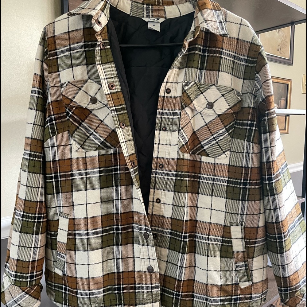 Duluth Trading Folklore Flannel Shirt Jacket, Women's Medium